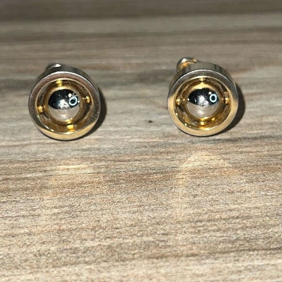 Vintage Classic Ball And Circle Cufflink Men’s Gold And Silver Tones Old Money￼ - Picture 1 of 6